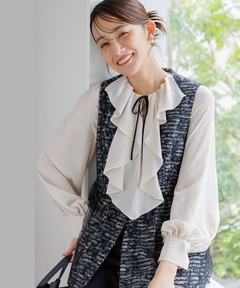 【troisiemechaco】単品ツイードジレ/セレモニー/卒業式（卒園式）/入学式（入園式）/学校行事/七五三/お宮参り/オフィス