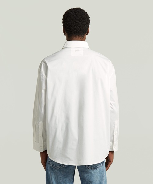 G-STAR(ジースター)の「Clean Oversized Shirt/クリーンオーバーサイズシャツ(シャツ/ブラウス・メンズ・ダークブラック/ホワイト・MEDIUM/X-SMALL/SMALL/XX-SMALL/LARGE/X-LARGE)」の5枚目の写真
