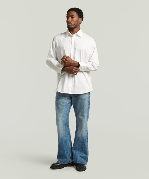 G-STAR(ジースター)の「Clean Oversized Shirt/クリーンオーバーサイズシャツ(シャツ/ブラウス・メンズ・ダークブラック/ホワイト・MEDIUM/X-SMALL/SMALL/XX-SMALL/LARGE/X-LARGE)」の6枚目の写真