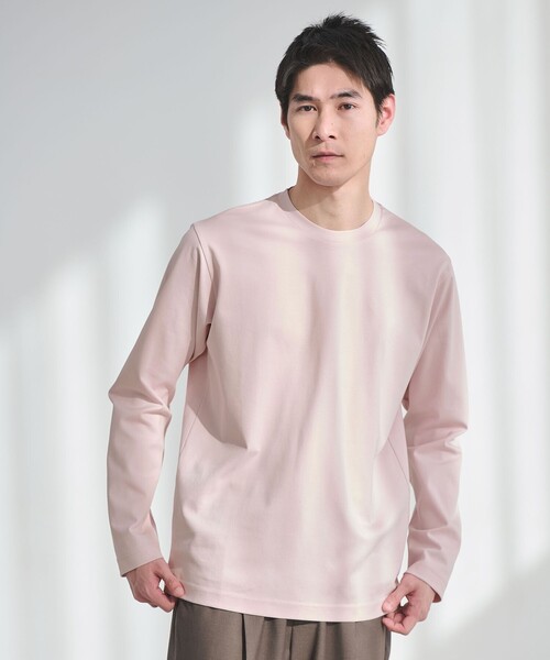 green label relaxing（グリーンレーベルリラクシング）の「オーガニック コットン ポンチ クルーネック Tシャツ（Tシャツ/カットソー・メンズ・ライトピンク/ホワイト/ライム/ダークグレー・XL/L/XXL/S/M）」の4枚目の写真