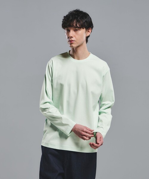 green label relaxing（グリーンレーベルリラクシング）の「オーガニック コットン ポンチ クルーネック Tシャツ（Tシャツ/カットソー・メンズ・ライトピンク/ホワイト/ライム/ダークグレー・XL/L/XXL/S/M）」の3枚目の写真