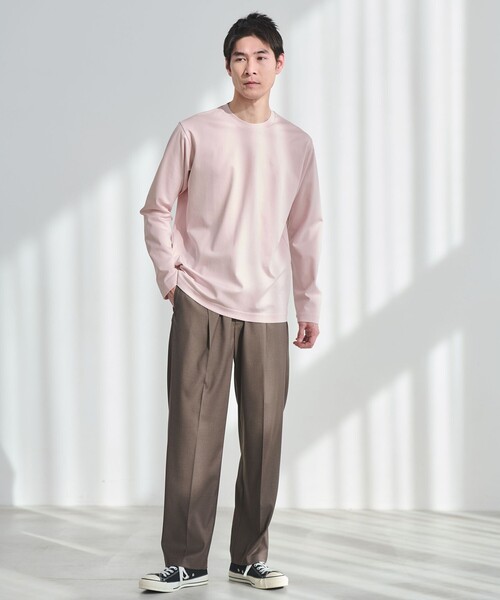 green label relaxing（グリーンレーベルリラクシング）の「オーガニック コットン ポンチ クルーネック Tシャツ（Tシャツ/カットソー・メンズ・ライトピンク/ホワイト/ライム/ダークグレー・XL/L/XXL/S/M）」の5枚目の写真