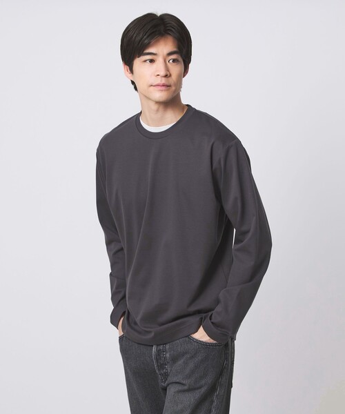 green label relaxing（グリーンレーベルリラクシング）の「オーガニック コットン ポンチ クルーネック Tシャツ（Tシャツ/カットソー・メンズ・ライトピンク/ホワイト/ライム/ダークグレー・XL/L/XXL/S/M）」の7枚目の写真
