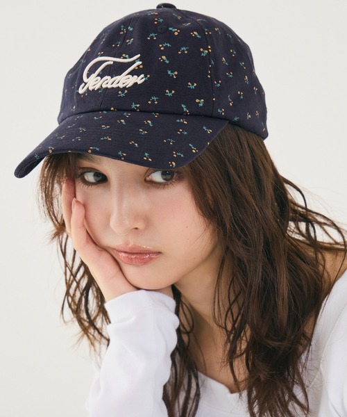 coca（coca）（コカ）の「フラワープリントロゴキャップ（キャップ・レディース・ネイビー・ONE SIZE）」の6枚目の写真