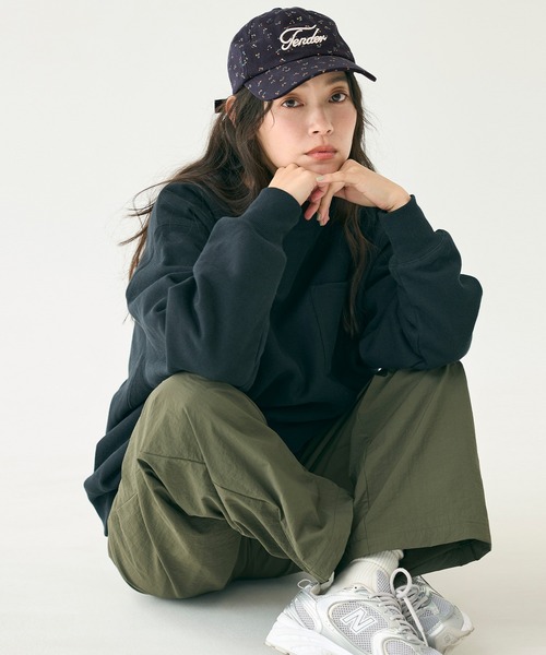 coca（coca）（コカ）の「フラワープリントロゴキャップ（キャップ・レディース・ネイビー・ONE SIZE）」の7枚目の写真