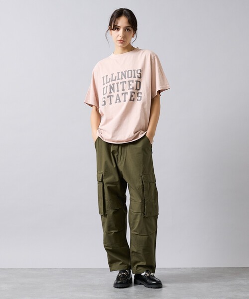REMI RELIEF(レミレリーフ)の「【REMI RELIEF / レミ レリーフ】 ILLINOIS / 3段プリント/HARD SP加工 20/天竺 レギュラーTシャツ RN30389137/ユニセックス(Tシャツ/カットソー・メンズ・ブラック/スモークピンク/ベージュ/オフホワイト・XL/L/M)」の11枚目の写真