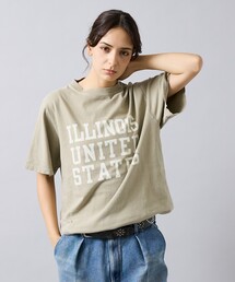 REMI RELIEF | 【REMI RELIEF / レミ レリーフ】  ILLINOIS / ３段プリント/HARD SP加工 20/天竺 レギュラーTシャツ RN30389137／ユニセックス(Tシャツ/カットソー)