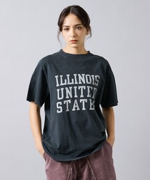 【REMI RELIEF / レミ レリーフ】 ILLINOIS / 3段プリント/HARD SP加工 20/天竺 レギュラーTシャツ RN30389137/ユニセックス