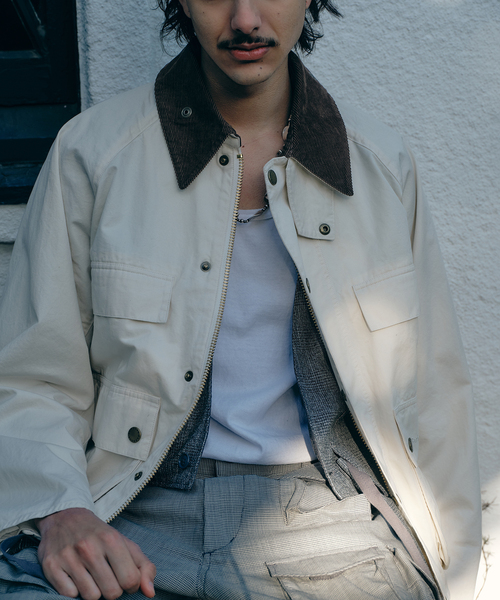 Barbour（バブアー）の「Barbour / バブアー 別注 クロップド オールド ビデール  “ツイル生地”（その他アウター・メンズ・サックスブルー/カーキ/アイボリー・40/38/36）」の2枚目の写真