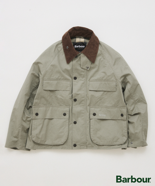 【希少/旧3ワラント】春の羽織りに Barbour クロップド丈ジャケット バブアー]クロップド ビードネル ワックスジャケット / BARBOUR