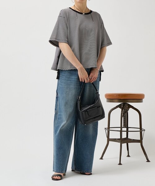 BEARDSLEY(ビアズリー)の「《本革》フロントポケットBag(トートバッグ・レディース・オフホワイト/ブラック・FREE)」の7枚目の写真