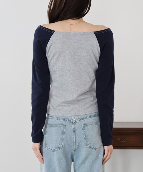 BLUEEAST(ブルーイースト)の「オフショルダーカットソー(Tシャツ/カットソー・レディース・ホワイト系/ブラック/グレー系・MEDIUM)」の15枚目の写真