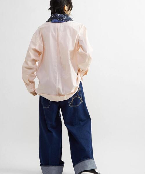 CONVERSE TOKYO（コンバーストウキョウ）の「STAR★ ONEPOINT OVERSIZED SHIRT（シャツ/ブラウス・レディース・ホワイト/ピンクベージュ/サックスブルー/ブラック/ミント・FREE）」の9枚目の写真