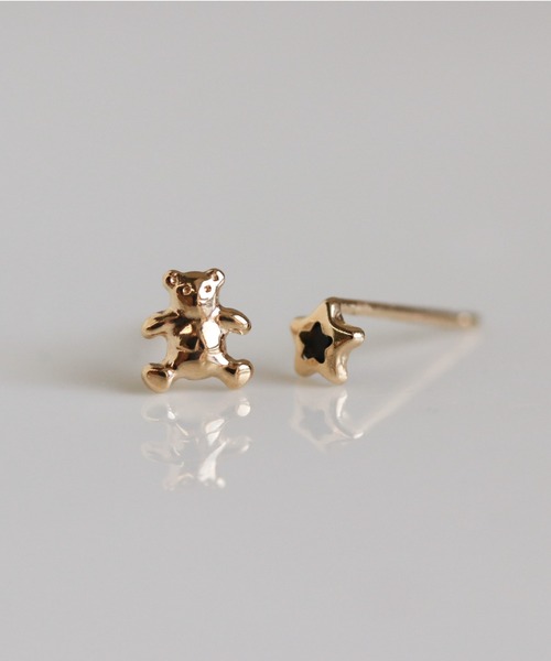 cui-cui（キュイキュイ）の「ゴールド ベア / スター ピアス | K10YG 〈Web限定〉（ピアス（両耳用）・レディース・イエローゴールド・FREE）」の2枚目の写真