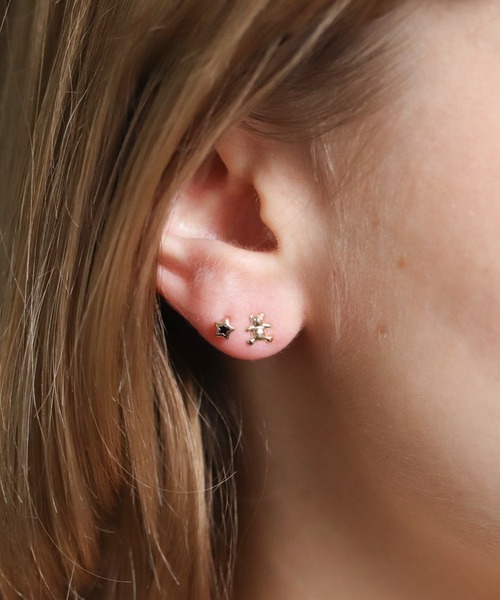 cui-cui（キュイキュイ）の「ゴールド ベア / スター ピアス | K10YG 〈Web限定〉（ピアス（両耳用）・レディース・イエローゴールド・FREE）」の7枚目の写真