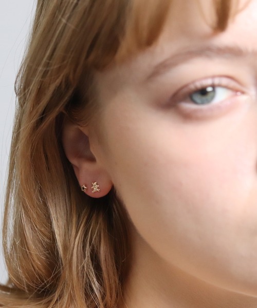 cui-cui（キュイキュイ）の「ゴールド ベア / スター ピアス | K10YG 〈Web限定〉（ピアス（両耳用）・レディース・イエローゴールド・FREE）」の8枚目の写真