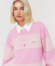 48 COLLEGE STRIPE RUGBY SHIRT PINK