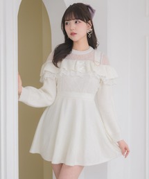 ケーブルラメニットワンピース
