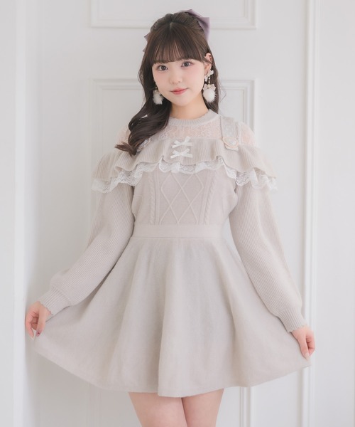 ROJITA（ロジータ）の「ケーブルラメニットワンピース（ワンピース・レディース・グレー/チャコールグレー/ホワイト・FREE）」の20枚目の写真