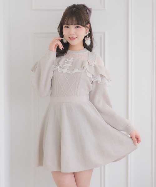 ROJITA（ロジータ）の「ケーブルラメニットワンピース（ワンピース・レディース・グレー/チャコールグレー/ホワイト・FREE）」の21枚目の写真