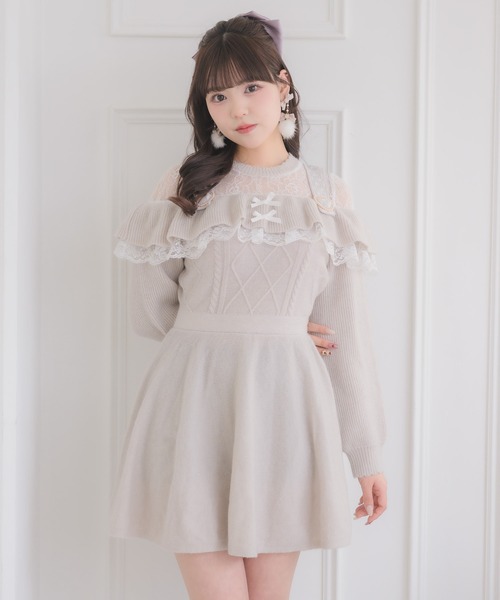 ROJITA（ロジータ）の「ケーブルラメニットワンピース（ワンピース・レディース・グレー/チャコールグレー/ホワイト・FREE）」の22枚目の写真