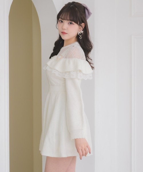 ROJITA（ロジータ）の「ケーブルラメニットワンピース（ワンピース・レディース・グレー/チャコールグレー/ホワイト・FREE）」の8枚目の写真