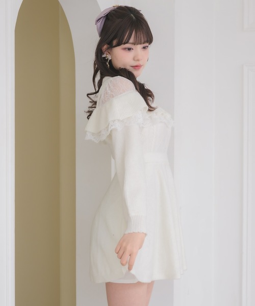 ROJITA（ロジータ）の「ケーブルラメニットワンピース（ワンピース・レディース・グレー/チャコールグレー/ホワイト・FREE）」の10枚目の写真