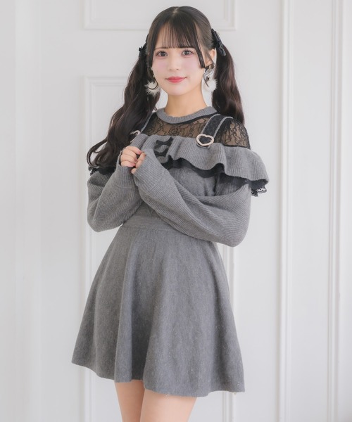 ROJITA（ロジータ）の「ケーブルラメニットワンピース（ワンピース・レディース・グレー/チャコールグレー/ホワイト・FREE）」の15枚目の写真