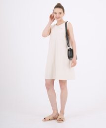 フィッシャーマンナイロンスリーブレスミニドレスアイボリー