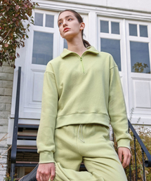 DEVIWEAR（デヴィウェア）の「レディース ヨガウェア DEVI-T0121-ライム ピラティス コージーウォーム メッシュ ハーフジップ スウェット（スウェット）」