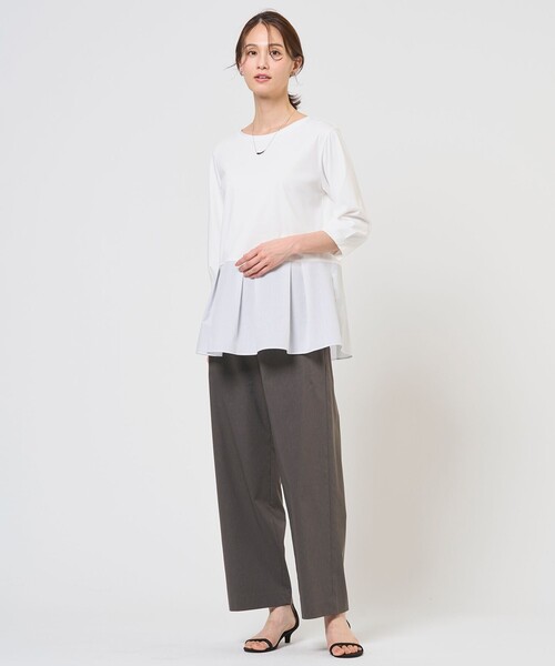 J.PRESS（ジェイプレス）の「レイヤードフレア カットソー（Tシャツ/カットソー・レディース・ホワイト系1/ホワイト系・T13）」の5枚目の写真