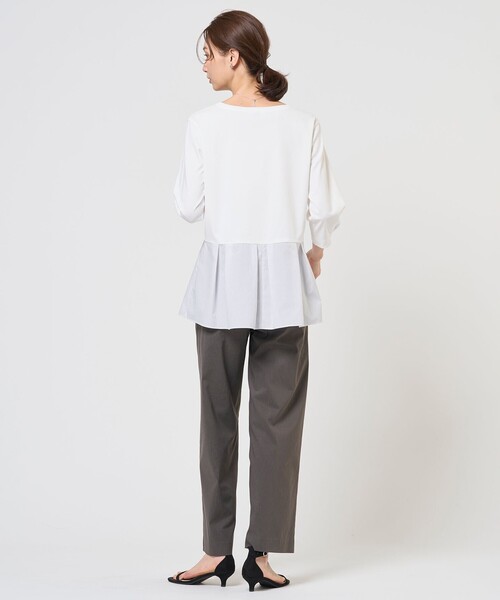 J.PRESS（ジェイプレス）の「レイヤードフレア カットソー（Tシャツ/カットソー・レディース・ホワイト系1/ホワイト系・T13）」の6枚目の写真