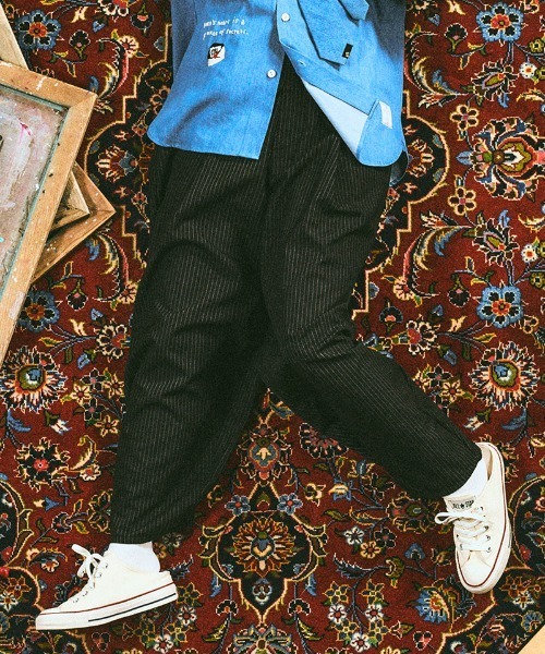 EFFECTEN(エフェクテン)の「mp14594-Type5 wide pants ワイドパンツ(efsal-20)(その他パンツ・メンズ・ストライプ・L/M)」の1枚目の写真