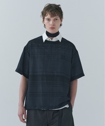 CULLNI | Sheer Tile Check Drawstring Short Sleeve Pullover(Tシャツ/カットソー)