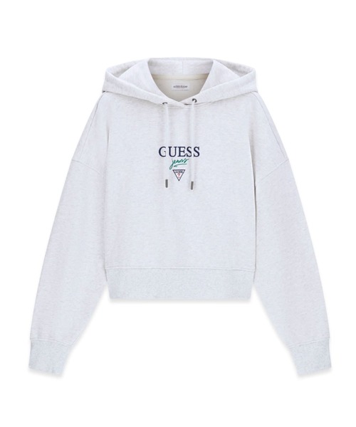 GUESS JEANS(ゲスジーンズ)の「GUESS JEANS Drop Shoulder Baker Cropped Hood パーカー(パーカー・レディース・グレー/ブラック・X-SMALL/SMALL/MEDIUM/LARGE)」の9枚目の写真
