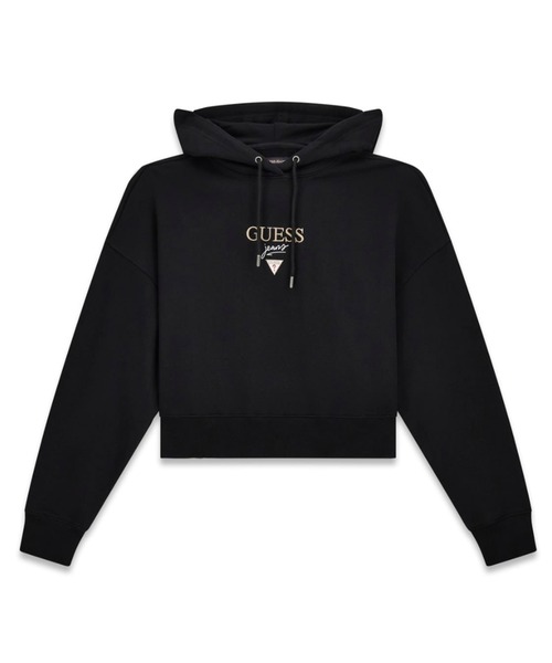 GUESS JEANS(ゲスジーンズ)の「GUESS JEANS Drop Shoulder Baker Cropped Hood パーカー(パーカー・レディース・グレー/ブラック・X-SMALL/SMALL/MEDIUM/LARGE)」の10枚目の写真