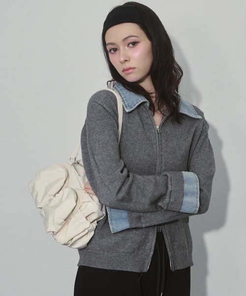 ENVYM（アンビー）の「アウトポケット ギャザー ナイロンバッグ（ハンドバッグ・レディース・ブラウン/ブラック/ホワイト・FREE）」の17枚目の写真