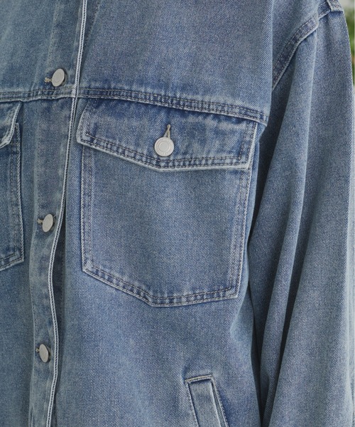ANGIE（アンジー）の「【セットアップ対応】オーバサイズデニムジャケット / Gジャン（デニムジャケット・レディース・ブルー/ライトグレー/イエロー・FREE）」の18枚目の写真