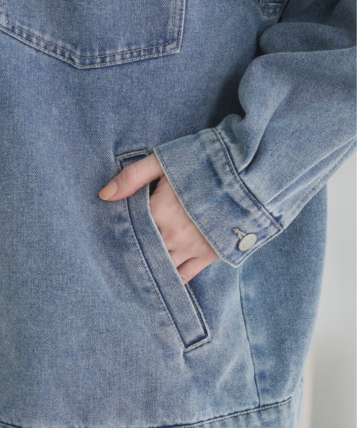 ANGIE（アンジー）の「【セットアップ対応】オーバサイズデニムジャケット / Gジャン（デニムジャケット・レディース・ブルー/ライトグレー/イエロー・FREE）」の19枚目の写真