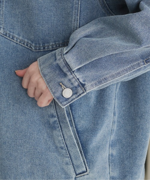 ANGIE（アンジー）の「【セットアップ対応】オーバサイズデニムジャケット / Gジャン（デニムジャケット・レディース・ブルー/ライトグレー/イエロー・FREE）」の20枚目の写真