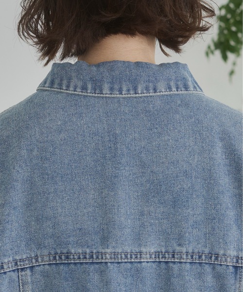 ANGIE（アンジー）の「【セットアップ対応】オーバサイズデニムジャケット / Gジャン（デニムジャケット・レディース・ブルー/ライトグレー/イエロー・FREE）」の22枚目の写真