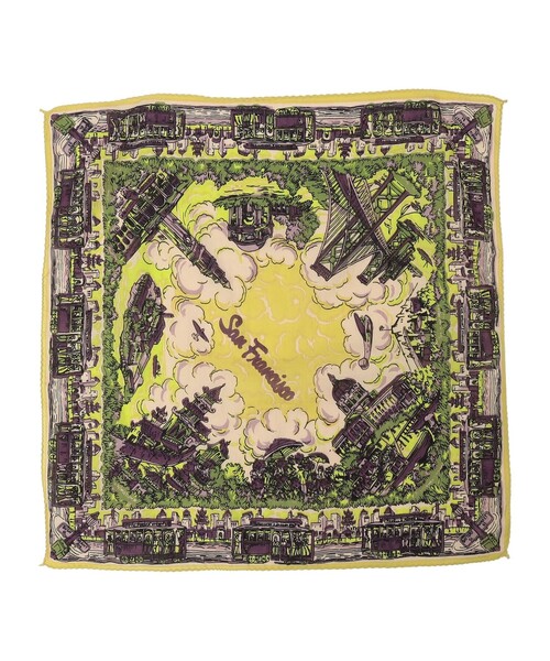 BINDU（ビンドゥー）の「BINDU: マップ バンダナ 26SS（バンダナ/スカーフ・レディース・オレンジ/ネイビー/レッド/ライトブルー/ライトイエロー/ラベンダー・ONE SIZE）」の5枚目の写真