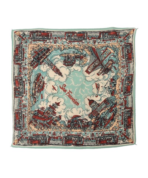 BINDU（ビンドゥー）の「BINDU: マップ バンダナ 26SS（バンダナ/スカーフ・レディース・オレンジ/ネイビー/レッド/ライトブルー/ライトイエロー/ラベンダー・ONE SIZE）」の2枚目の写真