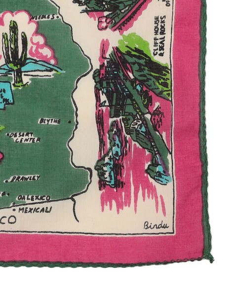 BINDU（ビンドゥー）の「BINDU: マップ バンダナ 26SS（バンダナ/スカーフ・レディース・オレンジ/ネイビー/レッド/ライトブルー/ライトイエロー/ラベンダー・ONE SIZE）」の7枚目の写真