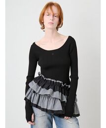 SORIN（ソリン　）の「Ruffled Hem Rib Top/ラッフルヘム リブトップ（ニット/セーター）」