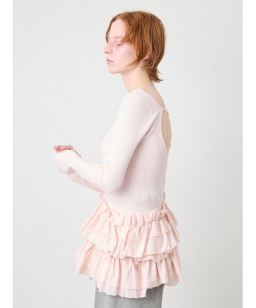 SORIN(ソリン )の「Ruffled Hem Rib Top/ラッフルヘム リブトップ(ニット/セーター・レディース・ライトピンク/ブラック/ダークグレー・38)」の8枚目の写真