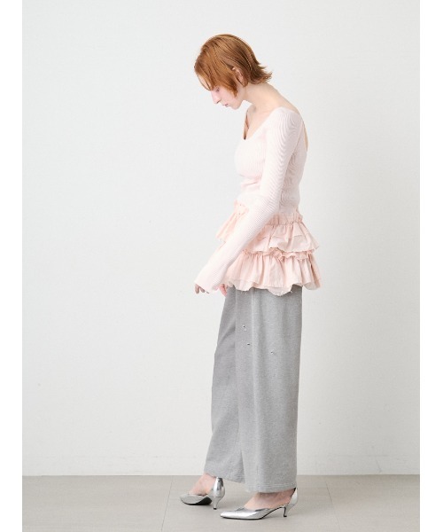 SORIN(ソリン )の「Ruffled Hem Rib Top/ラッフルヘム リブトップ(ニット/セーター・レディース・ライトピンク/ブラック/ダークグレー・38)」の10枚目の写真