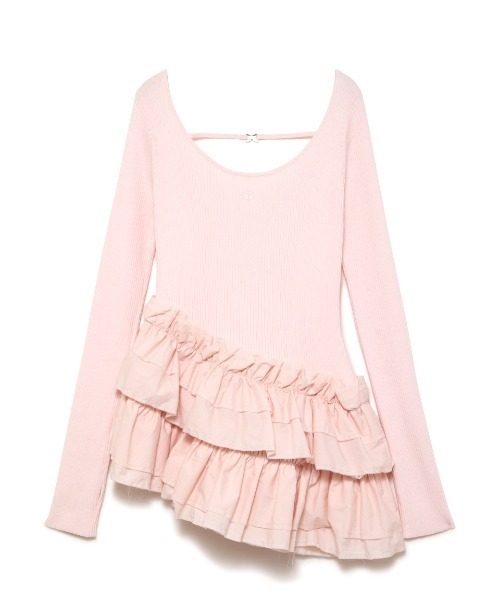 SORIN(ソリン )の「Ruffled Hem Rib Top/ラッフルヘム リブトップ(ニット/セーター・レディース・ライトピンク/ブラック/ダークグレー・38)」の11枚目の写真