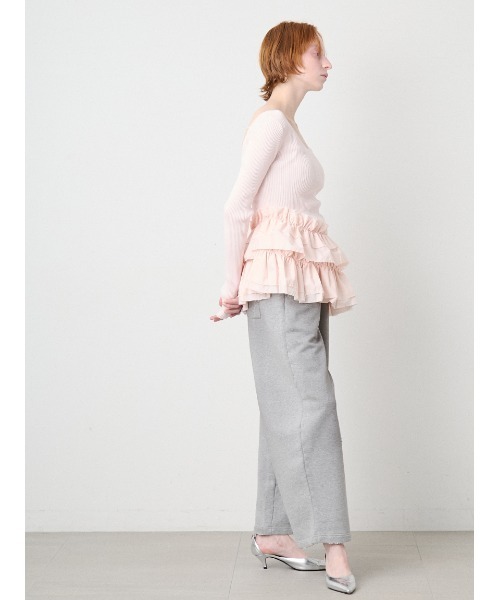 SORIN(ソリン )の「Ruffled Hem Rib Top/ラッフルヘム リブトップ(ニット/セーター・レディース・ライトピンク/ブラック/ダークグレー・38)」の15枚目の写真