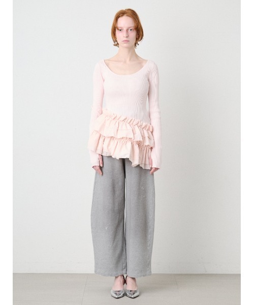 SORIN(ソリン )の「Ruffled Hem Rib Top/ラッフルヘム リブトップ(ニット/セーター・レディース・ライトピンク/ブラック/ダークグレー・38)」の16枚目の写真